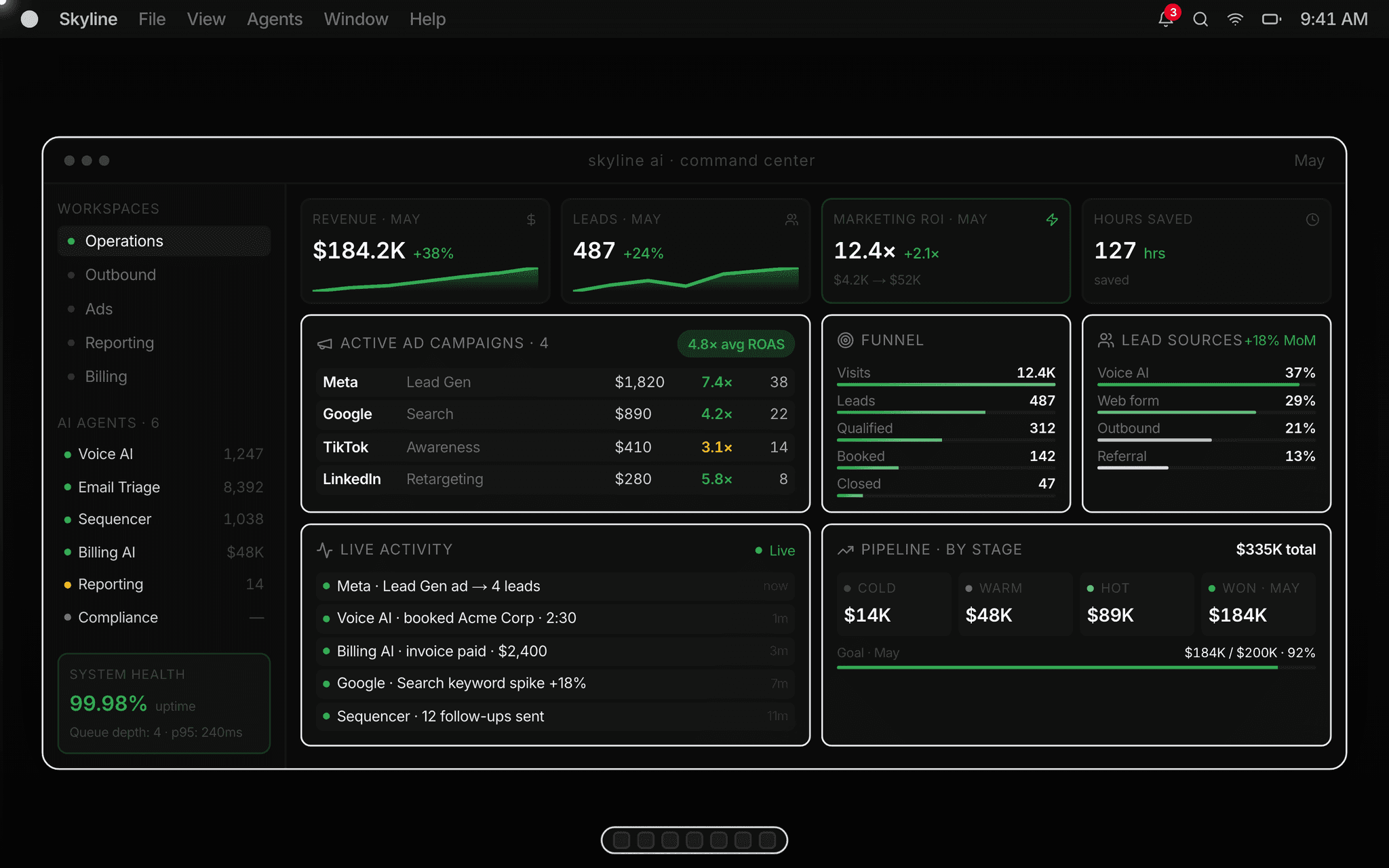 Skyline command center dashboard